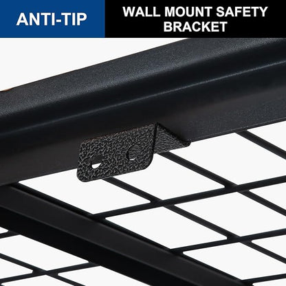 BILT HARD 3500 LBS 60" W x 18" D Garage Shelving, 72" H Heavy Duty Storage Shelves, Metal Wire Utility Shelving Units with Adjustable Shelf, Ideal for Garage, Black