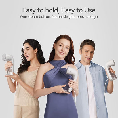 HiLIFE Steamer for Clothes, Handheld Clothes Steamer with Large 300ml Tank, 1100W Strong Power, 30S Fast Heat-up, Garment Fabric Wrinkle Remover, Portable & Compact Travel Size ONLY FOR 120V (White)