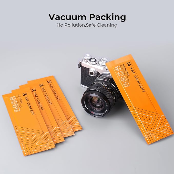 K&F Concept 20 Pack Microfiber Cleaning Cloths - Lens Cleaning Cloth for Cleaning Camera Lenses, Glasses, Screens, Cameras, Eyeglasses, LCD TV Screens, Tablets Washable