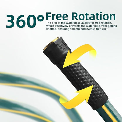 Solution4Patio Short Leader Green Garden Hose 3/4 in. x 12 ft. -Kink Free, Leakproof, Brass Aluminum Male/Female Fittings -Heavy Duty Durable Flexible Lightweight Water Pipe for Household & Commercial