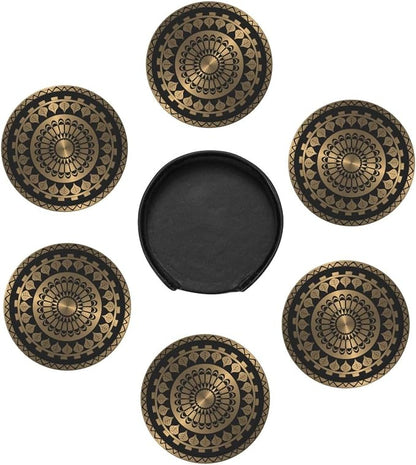 Drink Coasters with Holder Stand Set of 6