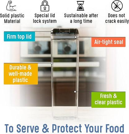 Airtight Food Storage Containers Durable Food Containers to Keep Food Fresh – Tidy Your Kitchen Using Our Pantry Storage – Airtight Containers for Organizing - 3pc set