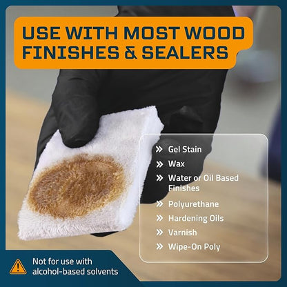 MāKRS Stain Pad, Cut-to-Size Staining Pads, 10-Pack, Lint, Snag, Streak-Free Applicator, Micro Brush Material, Wood Stains and Oil Based Finishes, Easy to Use with Consistent Application
