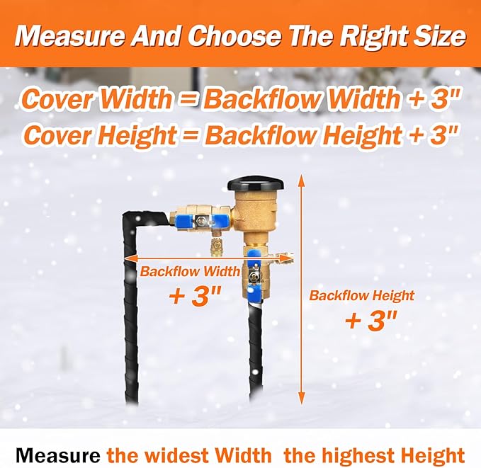 TOHONFOO Backflow Preventer Pipe Insulation Cover (5°F) - Irrigation Sprinkler Valve Insulated Pouch - Water Well Pump Cover - Sturdy 5 Layers for Winter Freeze Protection, 34" W x 24" H, Beige