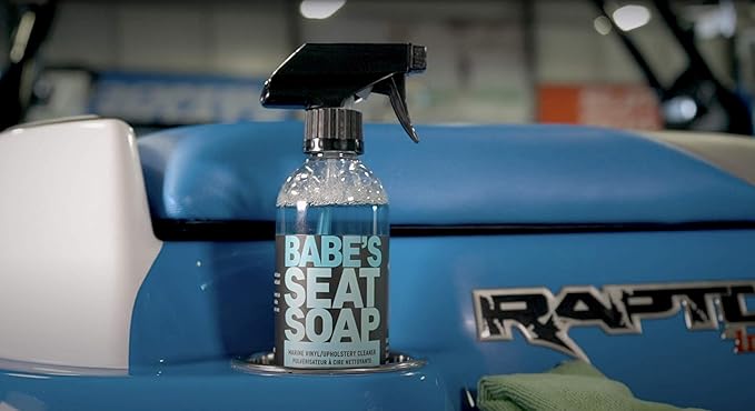 Babe’s Seat Soap – Marine Vinyl, Plastic & Leather Cleaner for Boat Seats – Cleans, Conditions & Protects Upholstery from Suntan Oil & Dirt - 1 Pint/Spray