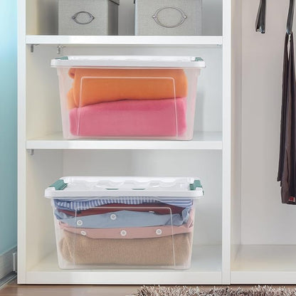 6-Pack Clear Latch Storage Box, 14 L Plastic Storage Bin