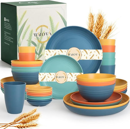 Plates and Bowls Sets, Wheat Straw Dinnerware Sets, Dishes Set