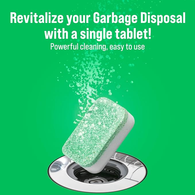 Rockin' Green Deep Cleaning and Deodorizing Tablets for Dishwashers, Washing Machines, and Garbage Disposals, Removes Odor and Residue (Garbage Disposal Cleaning Tablets, 24 Pack)