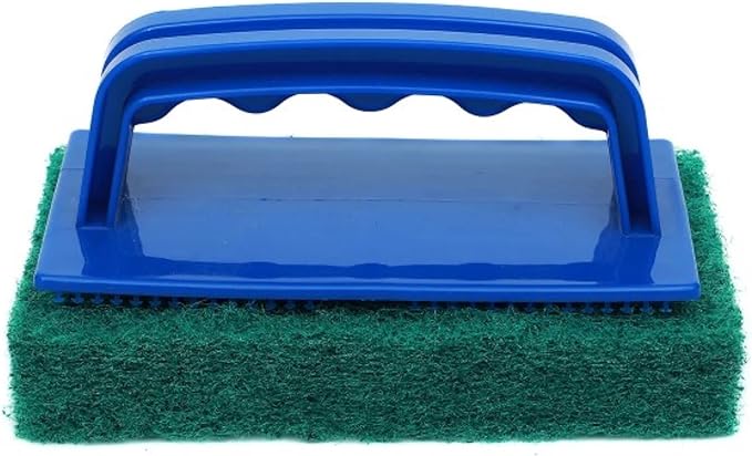 6pcs Scrubbing Pad Kit Interchangeable Reusable Handle | 5 Different Scrubbing & Scouring Pads: Red, White, Blue, Green, Black | for Bathroom, Kitchen, Grill, Teak, Boat Hull Bottom Cleaning