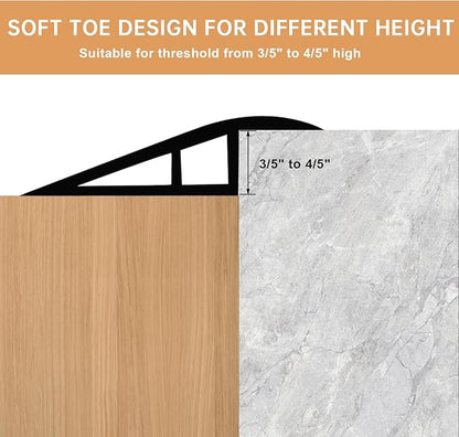 Vinyl Door Threshold Flooring Transition Strip Self Adhesive Carpet Edging Strip for Laminate Doorway Edge Threshold from 3/5" to 4/5" (Light Yellow Wood Grain, 6.6 Ft)
