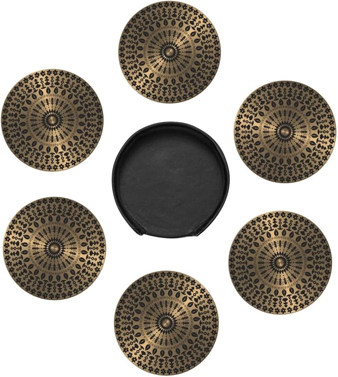 Drink Coasters with Holder Stand Set of 6