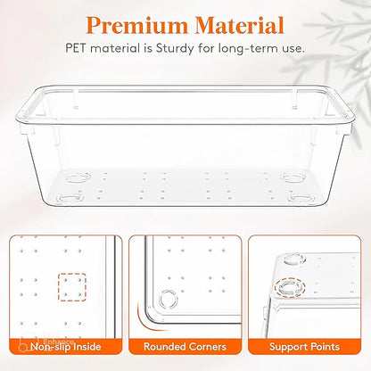 12-Pack Clear Plastic Drawer Organizer Trays – Multi-Use Acrylic Storage Bins for Kitchen, Bathroom, Makeup, Office, School & Undergarments – Perfect for Dorm, Apartment & Home Organization