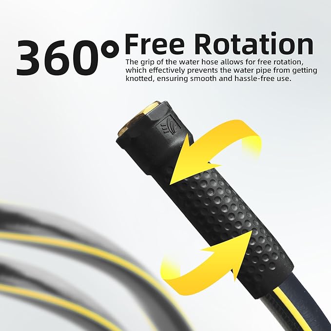 Solution4Patio Lead-in Garden Hose 3/4 in. x 25 ft. -Heavy Duty Durable Flexible Lightweight Water Pipe -Brass Aluminum Ends for Household & Commercial Use -Kink Free, No Leaking, Male/Female Fittings