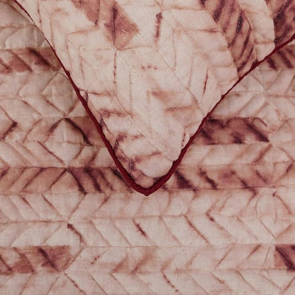 The HomeCentric King/Queen/Twin Maroon & Ivory Decorative King 90"x18" Bed Runner with Pillow Cover, Tie & Dye, Beaded & Quilted Bed Scarf on Cotton Fabric - Tie Dye Love