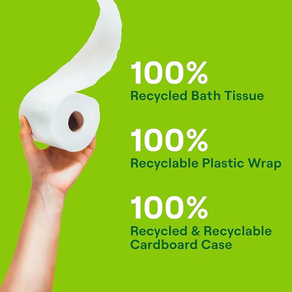Seventh Generation Toilet Paper Recycled Bath Tissue 4-Pack 100% Recycled Paper 2-ply without Chlorine Bleach 12 Rolls