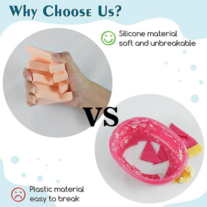 Silicone Soap Dish for Bar Soap Holder for Shower Bathroom Self Draining Waterfall Drying Tray Keep Soap Bars Dry Clean & Easy Cleaning (Cream White, 2)