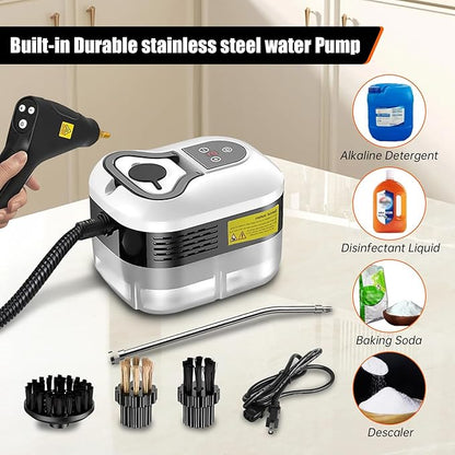 High Pressure Steam Cleaner, 2500W Portable High Temp Bathroom Power Steamer Cleaning Machine Steam Cleaner For Home Use Kitchen Grease Car Cleaning