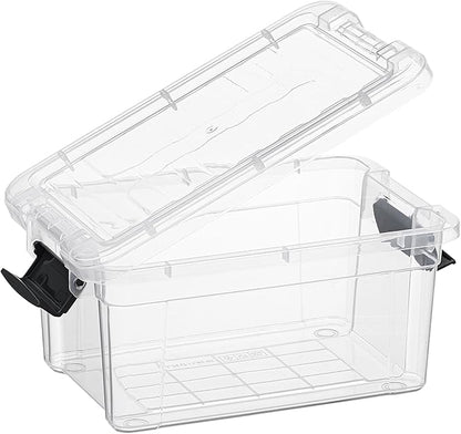 Superio Storage Bins with Lids- 2 Pack, 1.85 Qt Clear Boxes for Organizing, Stackable Plastic Containers- BPA Free, Non-Toxic, Odor Free, Organizer for Home, Office, Dorm