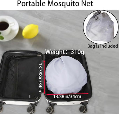 CMINGJ Large Pop Up Mosquito Tent, Portable Foldable Mosquito Net for Bed Camping Travel Patio，Mosquito Net for Adults Baby (78 * 39 * 27inch) (Black Adjustable Size)