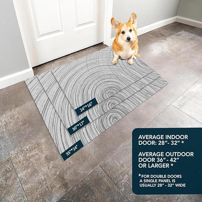 Ultra Thin Door Mat Indoor Entrance, 1/10 in Thin Door Mats for Inside Entry, Non-Slip Rubber Backing Washable Doormat, Fade Resistant, Absorbent, Low Profile Dirt Trapper, 35"X24"