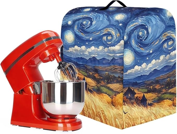 Blue Starry Night Print Mixer Cover Kitchen Aid Cover Dust Covers with 2 Pocket and Handle Kitchen Appliance Coffee