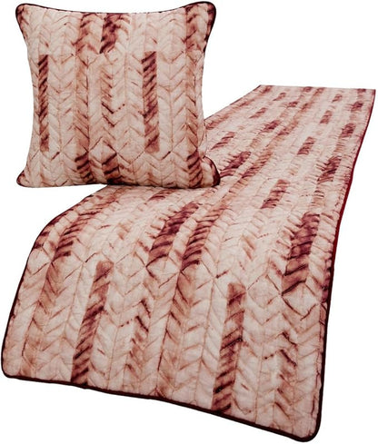 The HomeCentric King/Queen/Twin Maroon & Ivory Decorative King 90"x18" Bed Runner with 2 Pillow Cover, Tie & Dye, Beaded & Quilted Bed Scarf on Cotton Fabric - Tie Dye Love