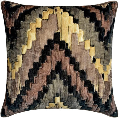 The HomeCentric King/Queen/Twin Beige Designer CA King 86"x18" Bed Runner with 2 Pillow Cover, Abstract, Chevron, Quilted Bed Scarf on Suede Velvet Fabric - Paramount