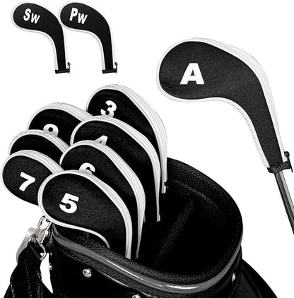 Golf 12pcs Thick Synthetic Golf Iron Head Covers Set Headcover Fit All Brands Callaway Ping Taylormade Cobra Etc. Also Custom Name