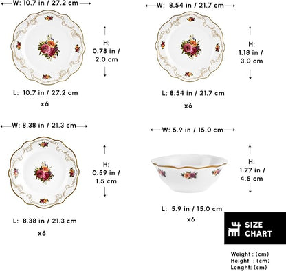 Karaca Forever Bone China Antique 24-Piece Dinner Set
