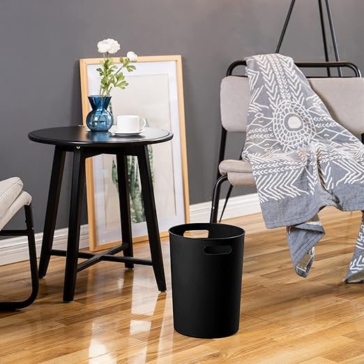 4 Pack Small Trash Can for Bathroom - 3 Gallon/12-Liter Wastebasket, Round Plastic Garbage Container Bin for Bedroom Office Black.