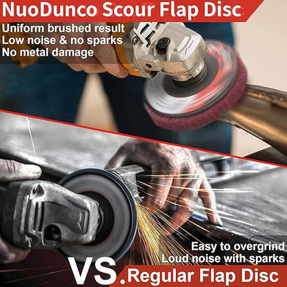 10Pcs 320 Grit Scour Flap Disc 4 1/2 Inch Angle Grinder Attachment General Purpose Wire Brush Polishing Wheel Rust Paint Remover Scratch Prep Sanding Disc
