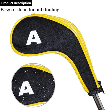 Golf 12pcs Thick Synthetic Golf Iron Head Covers Set Headcover Fit All Brands Callaway Ping Taylormade Cobra Etc. Also Custom Name
