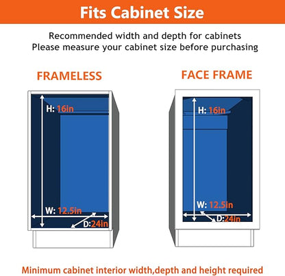 ROOMTEC Individual Pull Out Cabinet Organizer (11" W x 21" D), 2 Tier Spice Rack Organizer for Cabinet, Slide Out Drawer Pantry Shelf Organization and Storage for Kitchen Bathroom