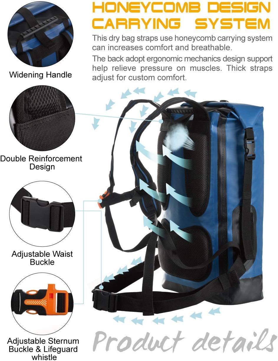 IDRYBAG Waterproof Backpack for Men 20L/30L/40L, Floating Dry Bag Kayak, Dry Backpack Hiking