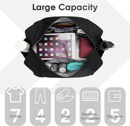 Narwey 18" Carry on Bag Underseat for Airplane Spirit Airlines Personal Item Travel Bag 18x14x8 Small Duffle Bag Duffel Bag Gym Weekender Overnight Bag with Wet Pocket for Women and Men (Black)