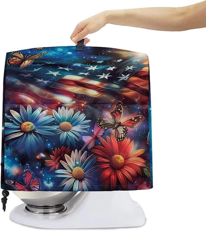 American Flag Stand Mixer Cover Dust Covers for 4.5qt-5qt Stand Mixer Daisy Butterfly Mixer Cover Protector Compatible with 4.5-5 Quart Kitchen Aid Mixer