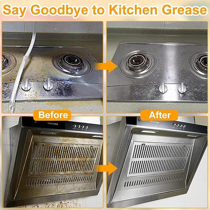 Powerful Kitchen Degreaser Foam Spray, Kitchen Heavy Oil Cleaning Agent, All Purpose Household Cleaning Spray for Oven,On All Surfaces,Lemon Fresh Scent 500ml