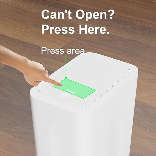 N. NETDOT Bathroom Trash Can with Lid 3 Pack Set,2 Packs 4Gal Slim Kitchen Trash Can and 1 Pack 2.6Gal Garbage Can,Small Trash Bin/Waste Basket for Bedroom,Office(Off White)