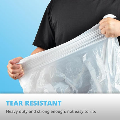 Ultra Thick Heavy Duty Plastic 15 Gallon Drawstring Trash Bags Large 80 Count White Leak Proof Garbage Bags for Tall Kitchen Home Office Outdoor
