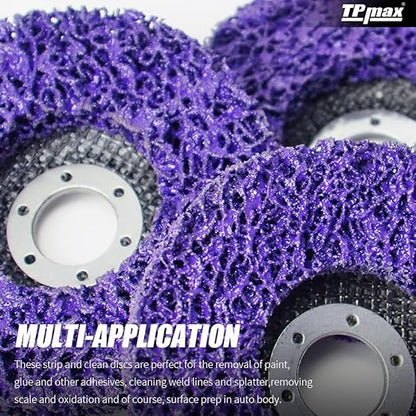 4-1/2" x7/8'' Stripping Discs Rust Remover Wheel Remove Paint and Oxidation Poly Strip Wheel Disc Abrasive Angle Grinding Wheel - 10 Pack(Purple)