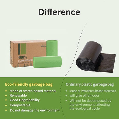 Compost Bags, 8 Gallons, 30Liter, Extra Thick 0.87 Mils, Biodegradable Food scrap waste bags with US BPI ASTM D6400 and Europe OK Compost Home Certified