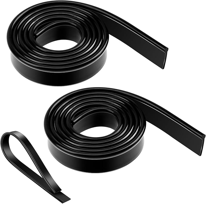 2 Roll Rubber Squeegee Replacement Blades, 41 Inch Squeegee Blade Silicone Squeegee Rubber Replacement Black Squeegee Scrubber Squeegee Refill Blades Head for Windows, Glass Cleaning, Shower Doors