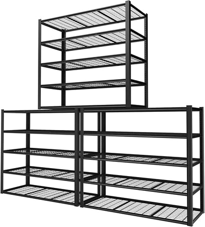 ROOMTEC 60" W Garage Shelving Heavy Duty,33000LBS Storage Shelves,5-Tier Adjustable Metal Shelving Utility Shelf Rack Garage Storage Organize for Storage Industrial, Warehouse, Basement