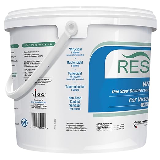 REScue One-Step Disinfectant Cleaner & Deodorizer Wipes for Vet Use – Cleaner for Kennels, Litter Boxes, Vet Offices, Pet Grooming Surfaces – Extra Large Wipes, 160-Count Wipes Bucket (1 Pack)