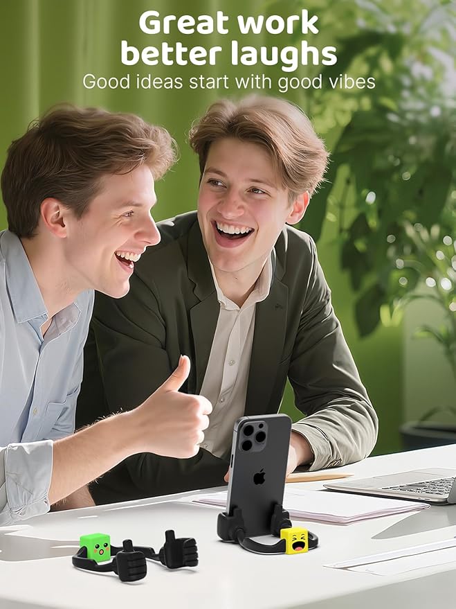 Stocking Stuffers for Teens Boys Girls Men Adults Gifts: Thumbs Up Lazy Phone Stand with Mood Cube Cell Phone Holder for Desk Gifts for Kids Women Teenage Husband Cool Funny Gadgets Christmas Ideas