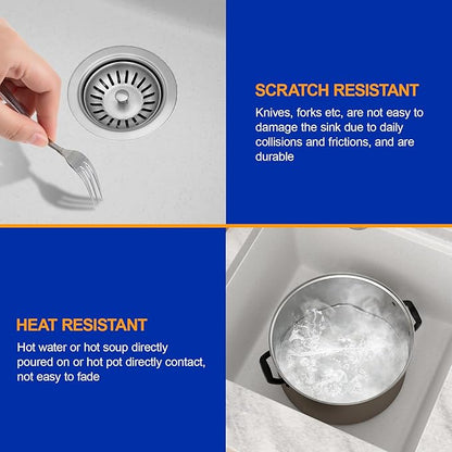 Dcolora 18 Inch Wet Bar Sink Granite Composite White Undermount Small Kitchen Sink Single Bowl With Workstation #DC-GU0001WS