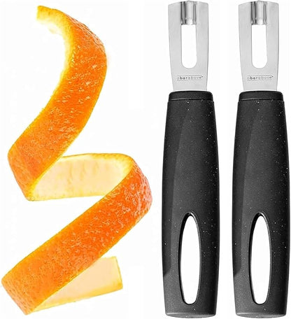 A Bar Above Premium Quality Channel Knife, Stainless Steel Bar Tool, Garnish for Cocktail Mixers, Lemon Zester, and Fruit Peeler, Professional Grade Bar Accessory, Durable Citrus Knife
