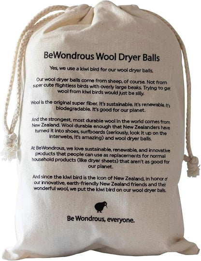 Wool Dryer Balls XL, 100% New Zealand Organic Wool - Reusable Natural Fabric Softener for Laundry, Dryer Sheets Alternative - Prevent Wrinkles and Anti Static (White, 6-Pack)