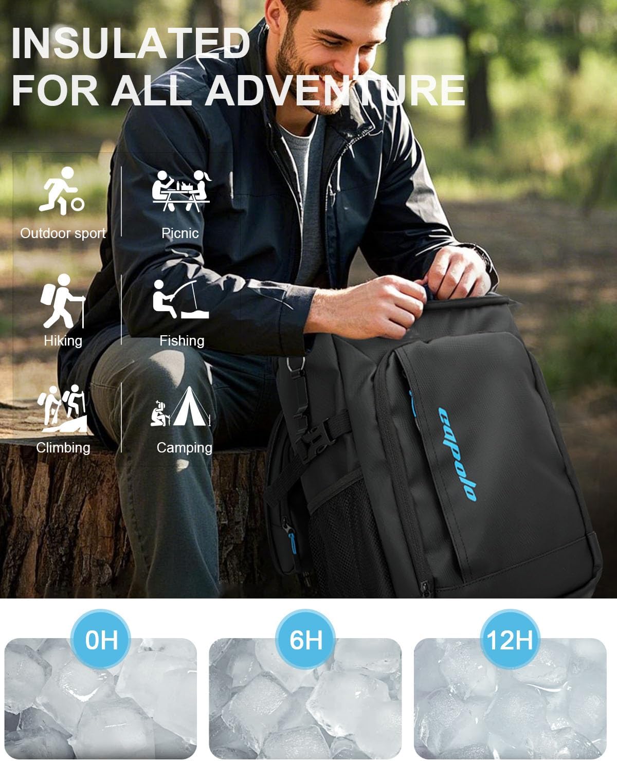 Capolo 36/45 Cans Cooler Backpack Insulated Waterproof for Women Men Lunch Backpack Coolers Leak Proof Soft Cooler Bags