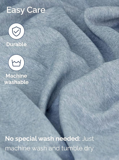 Extra Deep Pocket Queen Sheet Set - 4 Piece Breathable & Cooling Bed Sheets - Hotel Luxury Sheet Set - Ultra Soft, Wrinkle Free & Comfy - Fits Extra Deep Mattresses - Deep Pocket Heathered Blue Sheets